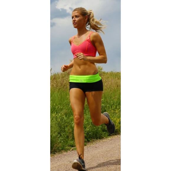 FlipBelt Womens Travel Hike Workout Running Biking Waist Belt Nuclear Yellow - Picture 1 of 6